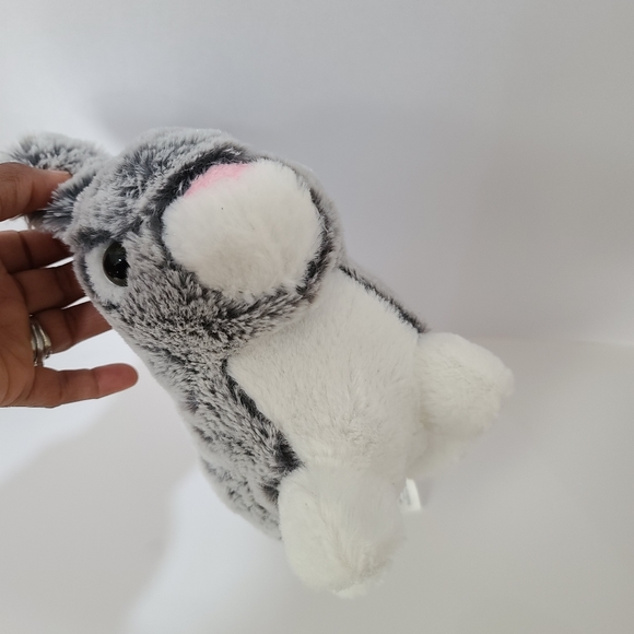 Animal Adventure Bunny Rabbit Plush Gray Frosted White Grey Stuffed Animal 2017 - Picture 4 of 11
